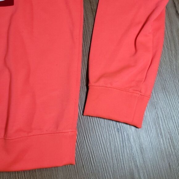 🔺️Adidas Neon Pink Trefoil Logo Crewneck Long Sleeve Sweatshirt Medium - Picture 8 of 12